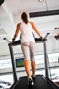 Woman running on treadmill, canon 1Ds mark III